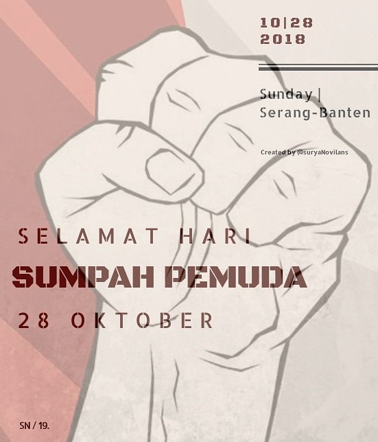 Selamat Hari Sumpah Pemuda. Jangan pernah lupakan bahwa kita semua satu bangsa, satu bahasa, yaitu tanah air INDONESIA! .
.
.
#SumpahPemuda2018 #sumpahpemuda #PerbedaanAdalahKekuatan #indonesia #28oktober