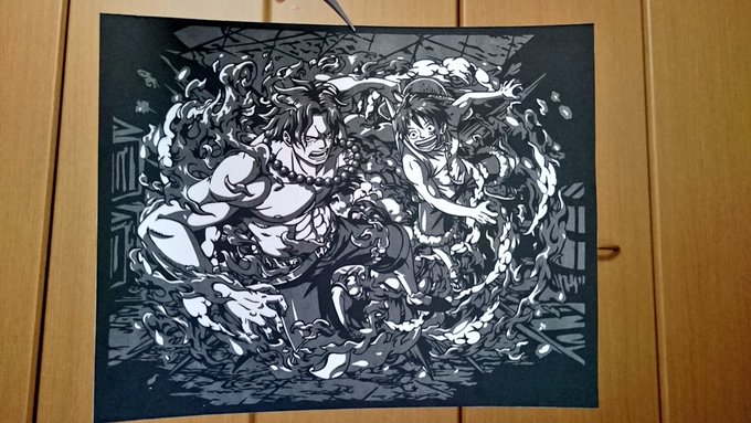切り絵 ワンピース エース ルフィ みんなの切り絵展