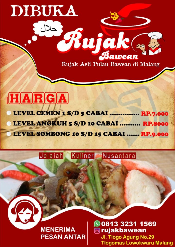 Rujak Bawean, Rujak Asli Pulau Bawean di Malang