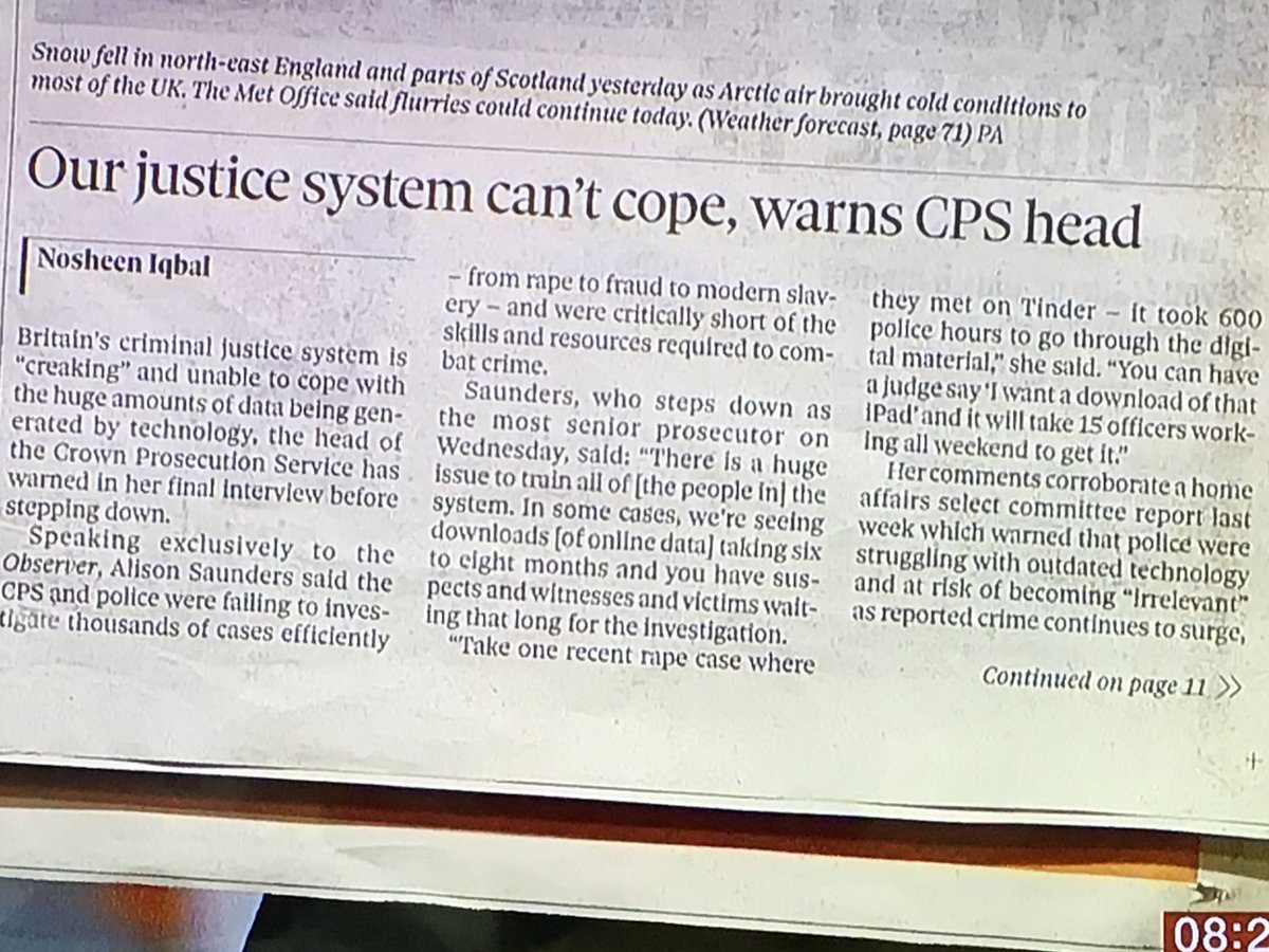 LeroyLogan999's tweet photo. Following the damning #HomeAffairsSelectCommittee report during the week stating the police were at risk of becoming irrelevant, we now read the @cpsuk are unable to cope w/ the huge amounts of data generated by social media, IT etc in securing convictions https://t.co/CtvoxJYSvc https://t.co/HI9bsdoDIw