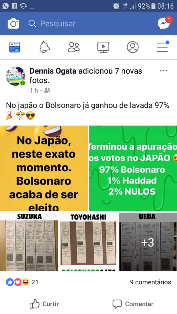 Esse rapaz era morador de Americano PA e atualmente mora no Japão