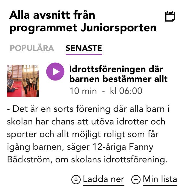 Här kan ni lyssna på vad våra finfina medlemmar säger om #BäckahagensSkolIF 🤩🤩🤩
#Juniorsporten #SRP4 

sverigesradio.se/avsnitt/1185637
