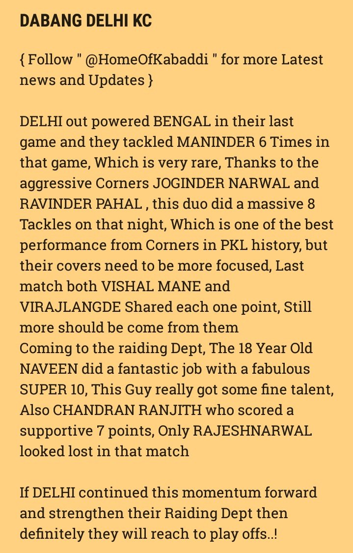 HomeOfKabaddi's tweet photo. We are not 100% sure about JEEVA KUMAR but he's having Chances to play Tonyt,

From Delhi too expecting 1 Change, which is RAJESHNARWAL Either by Meraj or Pawan 

Its the @DabangDelhiKC Defense VS @UpYoddha Raiding 

Lets wait and watch who will take upper hand 

#DELvUP #Kabaddi https://t.co/UDWhPXdtpE