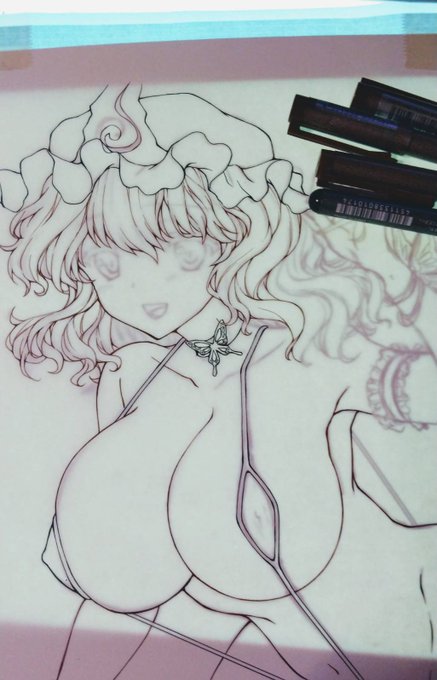 ゆゆこさまペン入れ中～=͟͟͞͞⊂(⊂ 'ω') 