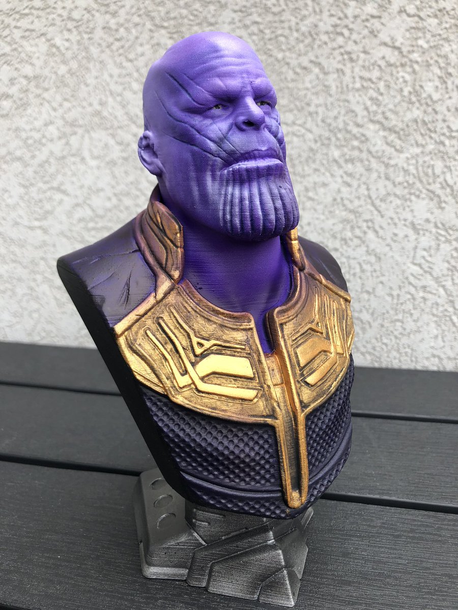 3DMakerNoob's tweet photo. Thanos bust by @eastman printed on the @josefprusa mk3 in @AprintaPro Pearl White, painted in #vallejoair with @iwata_airbrush #3DPrinting #Marvel https://t.co/MLCvmU0v7k