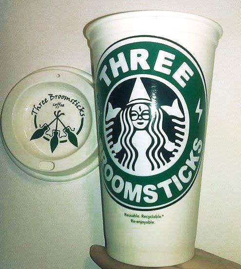 PotterWorldUK's tweet photo. Three Broomsticks Starbucks Coffee cup https://t.co/Zt4Hyh4pMI