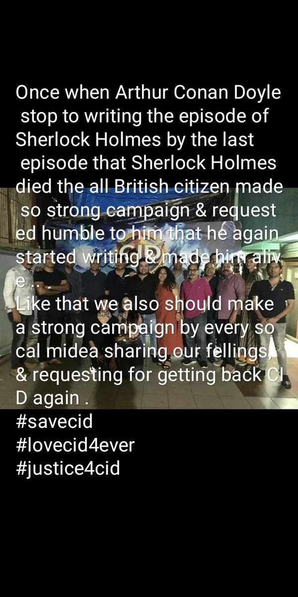 TaniacidRoy's tweet photo. make a strong campaign by every socal midea sharing our fellings, &amp; requesting for getting back CID again .  
#savecid
#lovecid4ever 
#justice4cid @Cid_SonyTv @cidsonytvfan @shivaajisatam @Narendragupt @AdiiSrivastav @SonyTV @dayanandcid @ImAnshaSayed https://t.co/6hFJEJrsnL