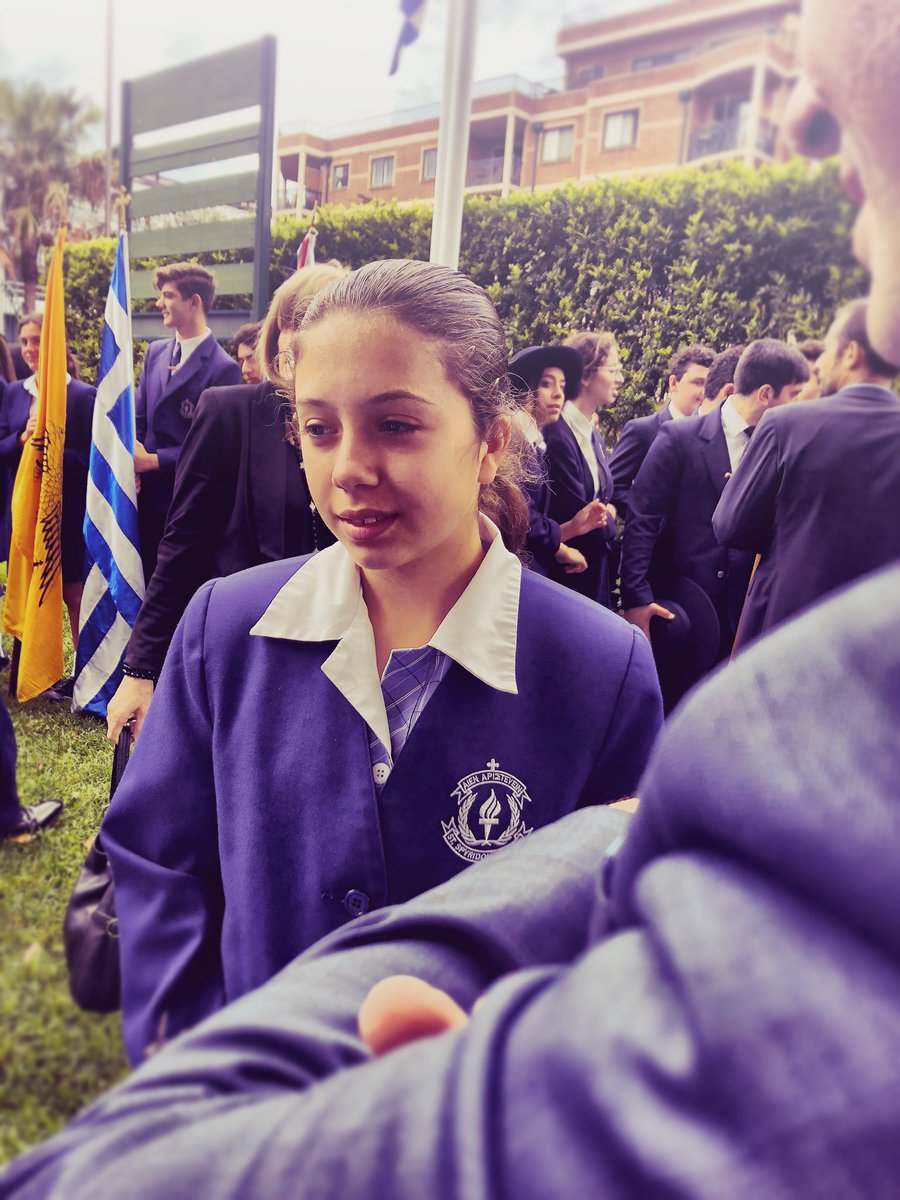 angiedimi's tweet photo. Today we celebrate #oxiday 🇬🇷. So proud that my not so little girl @kat_dimos_06 was chosen to represent her school with a beautiful poem in #greek As nerve racking as it is speaking in front of many people, she did a wonderful job, &amp; expressed the words with #passion and #intent https://t.co/gQua3Ci5jC
