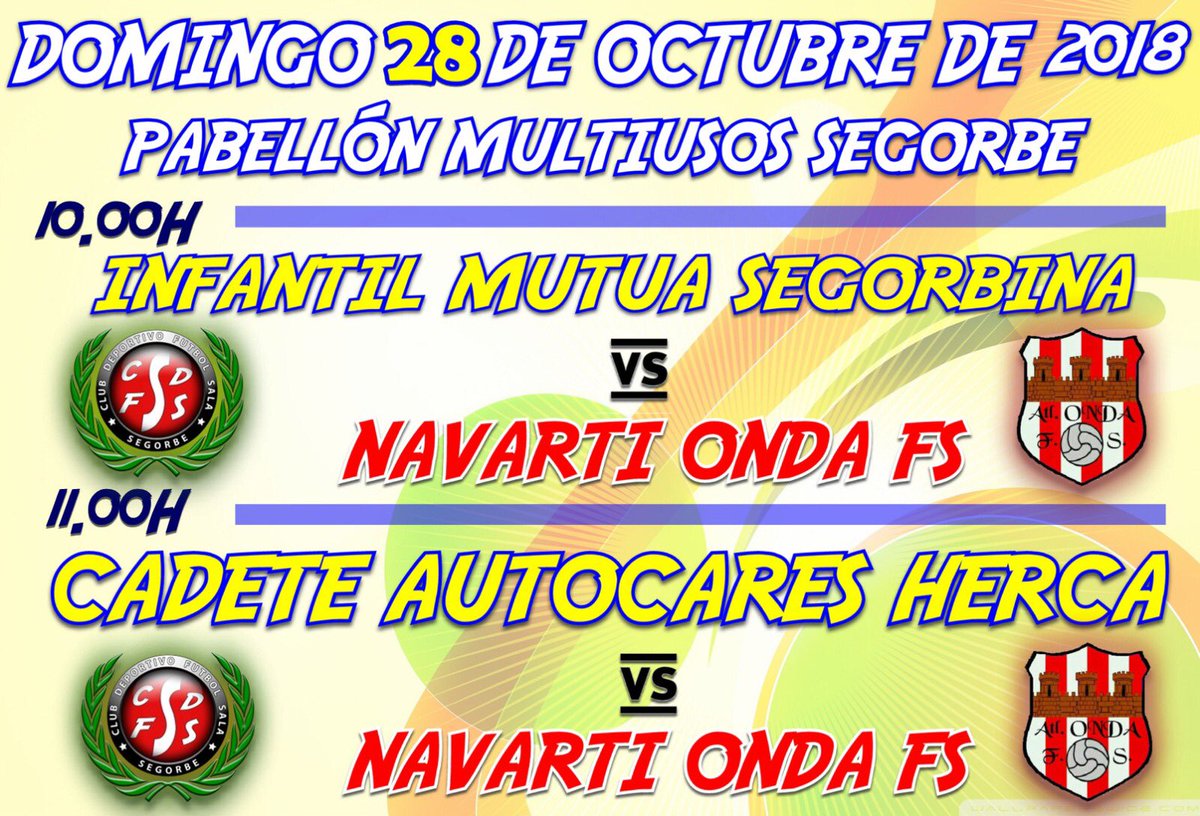 cdfs_segorbe's tweet image. RECORDAMOS‼️ | 

Hoy tenemos una mañana repleta de partidos en el Pabellón Multiusos de Segorbe. 

Juegan el infantil Mutua Segorbina y el cadete Autocares Herca y después el juvenil Const. Carrascosa

TE ESPERAMOS!!
#FormaParte
#CanteraCDFS