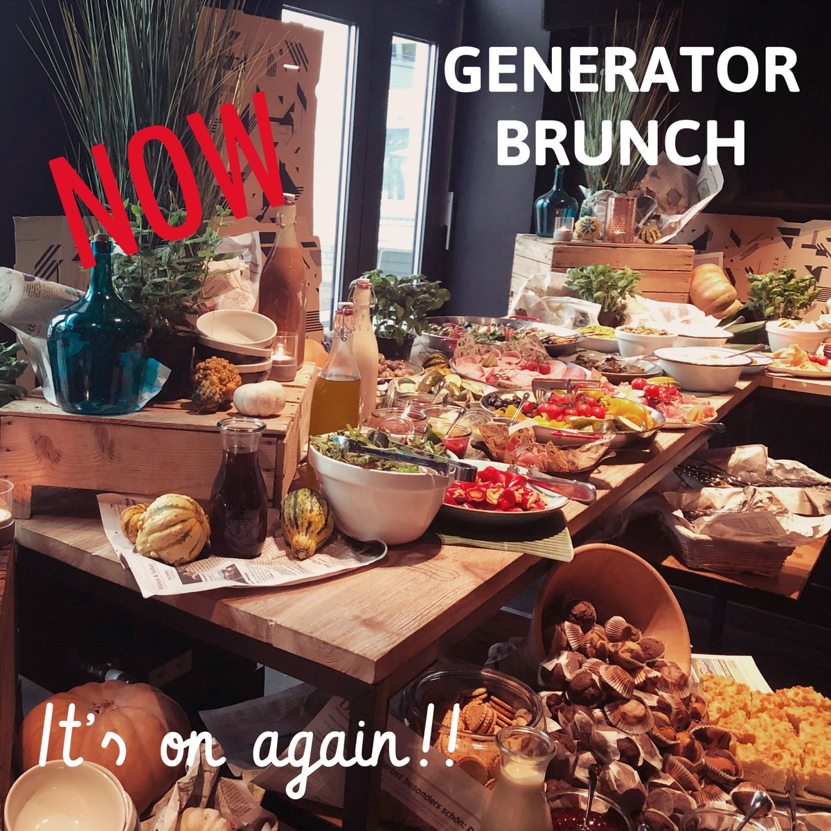 KupferBarBerlin's tweet photo. 🥂🥐IT’S BRUNCH TIME🥐🥂 Generator’s famous brunch TODAY 10:00am - 3:00pm. €13.30 all you can damn well eat 😋 #kupferbarberlin #generatorberlin #genlove #brunch #sundaybrunch https://t.co/og6iyr2tqj