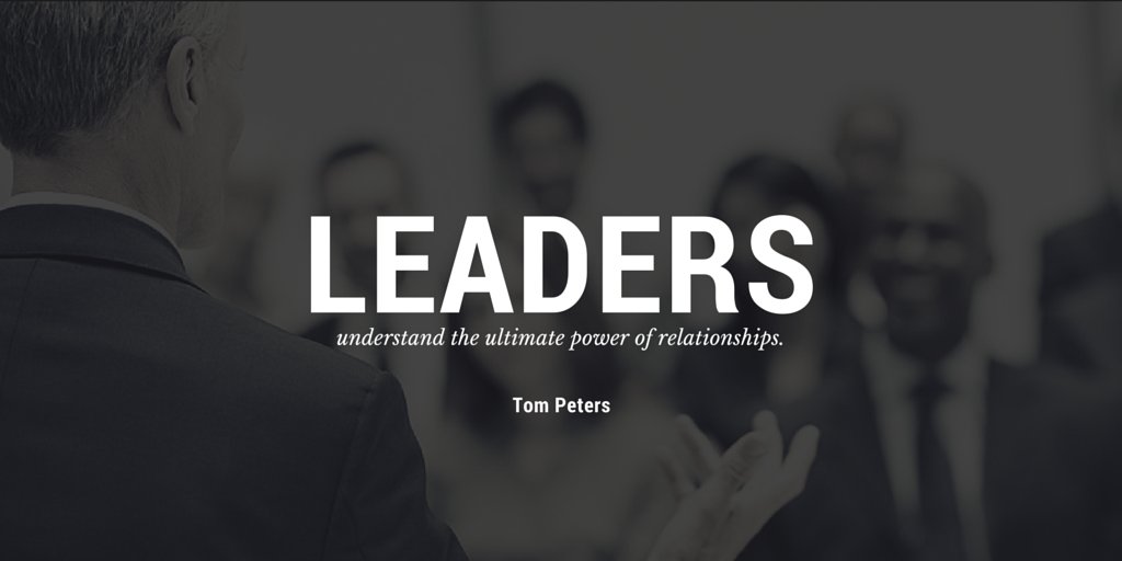 apphil's tweet photo. "Leaders understand the ultimate power of relationships."
@tom_peters

#quotes #influence https://t.co/A4YFCzHjcQ