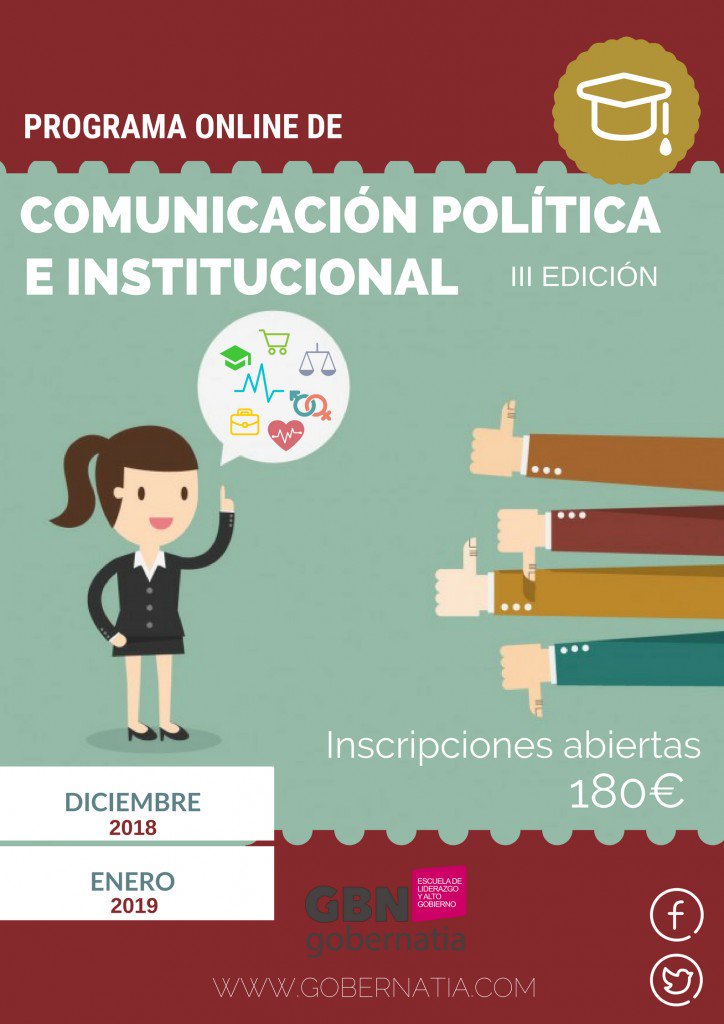 GOBERNATIA's tweet photo. 📡Programa Online en Comunicación Política e Institucional

Más info: https://t.co/nM7cc5zDpq

📅III edición-Curso 2018/2019 https://t.co/4KMQ15GOHk