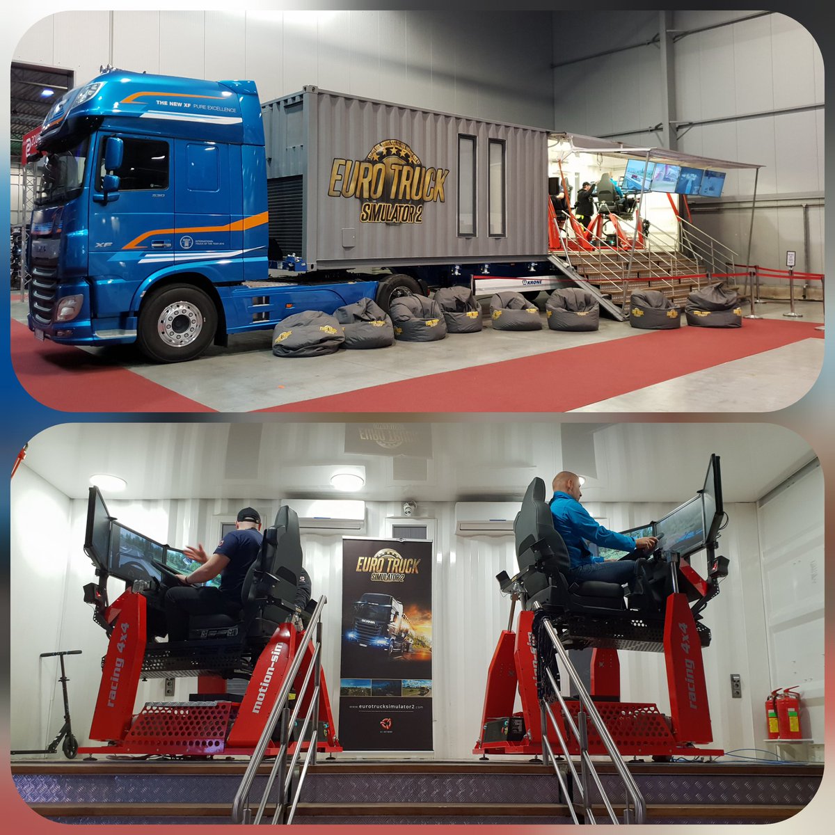 SCSsoftware's tweet photo. The last day of the #ForGames2018 event is here!
Don't miss the opportunity to meet our crew, play our latest & upcoming games additions or try the 4D Motion Seats!
Hall 5 at PVA EXPO Letňany, Prague ➡️ That's the spot!
https://t.co/7thBg4sY4h https://t.co/Djj9BGWuoq