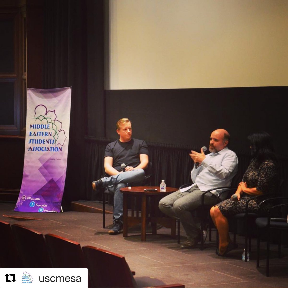 DirectorAHS's tweet photo. Screening @BattleFieldsMov at @USCCinema Had a great turn out and a wonderful conversation with Alex Ago, Emily Debinie and members of the audience. #BattleFieldsMovie #ptsd #veterans #refugees #cinemaforpeace https://t.co/FzlcZTcKcU