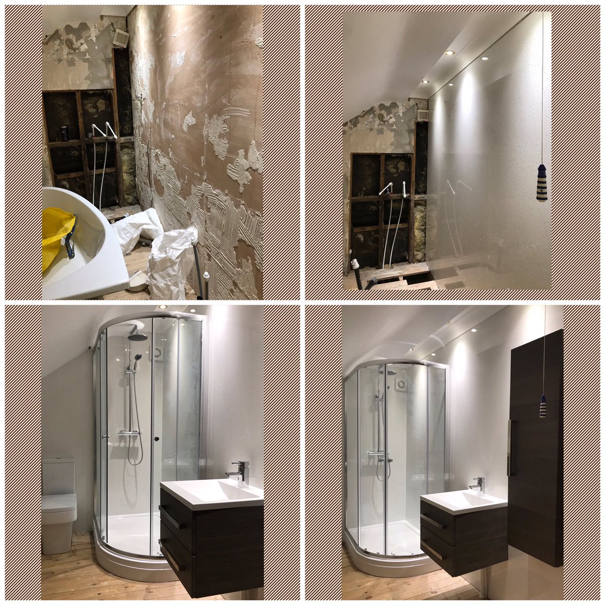 BathtekB's tweet photo. Good use of wet wall boarding in this odd shaped bathroom. #design #supply #instal https://t.co/NAiE9LuaQX