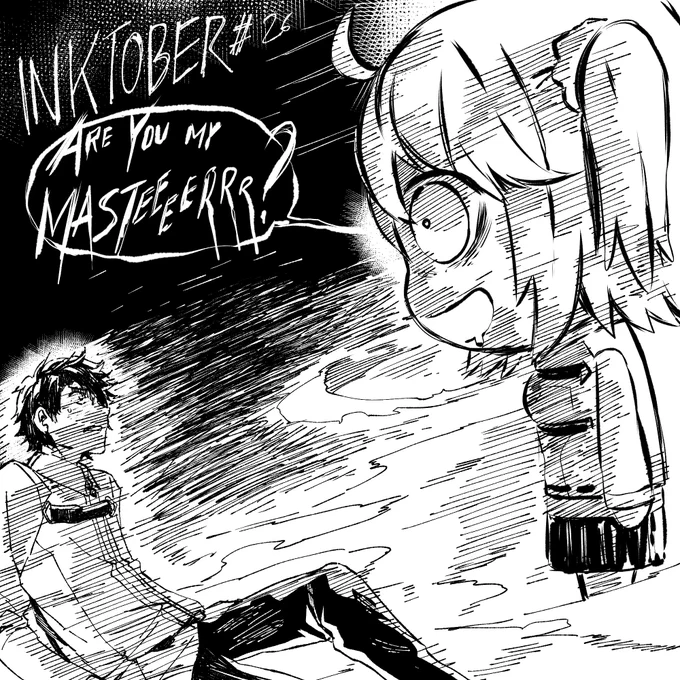 day 26, that iconic scene. my take for this theme is... this. "the only person who can summon me is ME." what class is she? #FGO #inktober #fgoecartist 