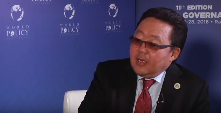 WorldPolicyConf's tweet photo. #WPCTV Watch Former President of #Mongolia @elbegdorj's interview in the studio of the #WorldPolicyConf https://t.co/q2rxPOnT0G https://t.co/B3OsJCs1OJ