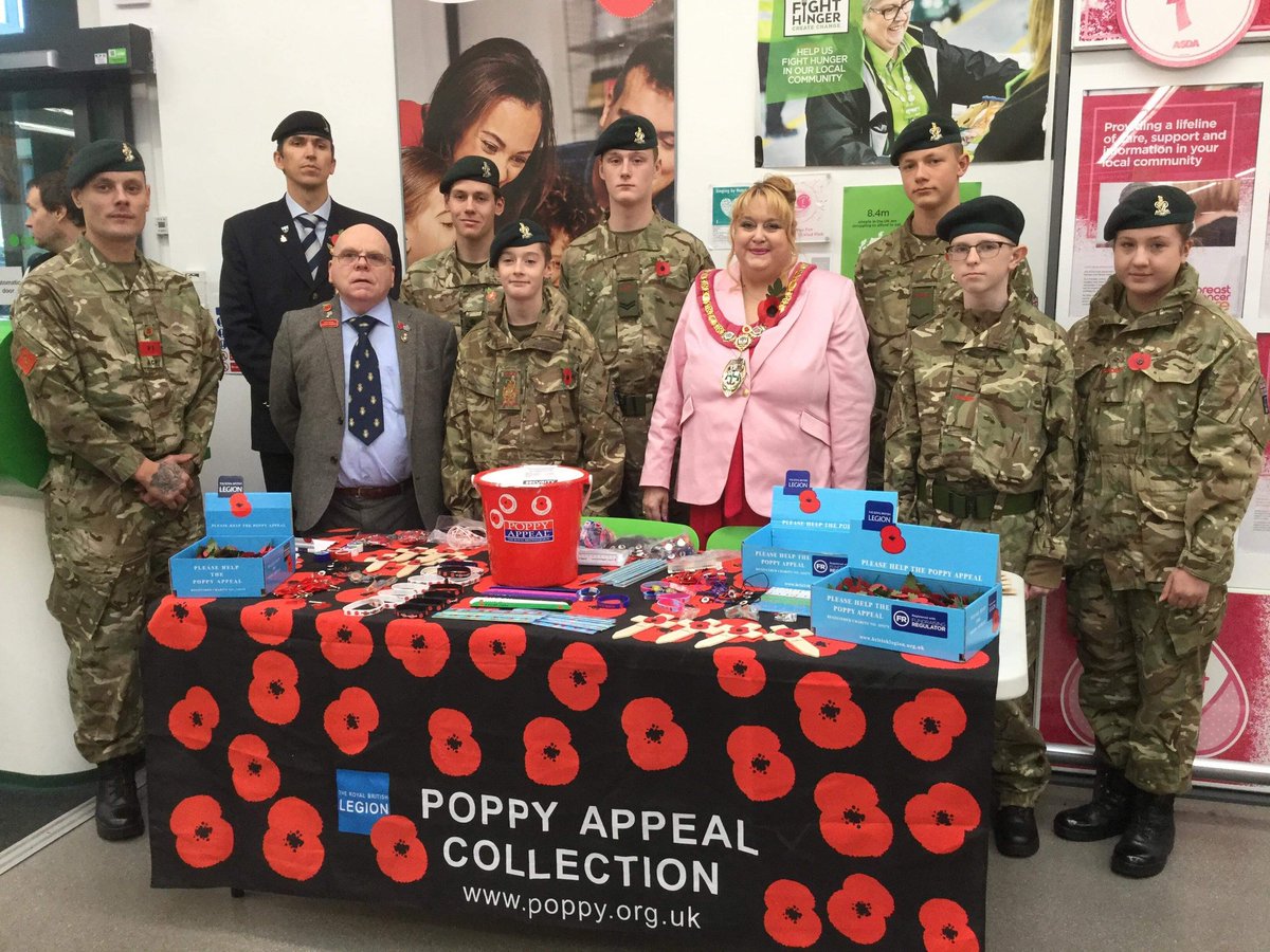 Photos from the launch of #PoppyAppeal in Redditch Kingfisher Centre. Thanks to our Mayor @MayorofRedditch for all her support.