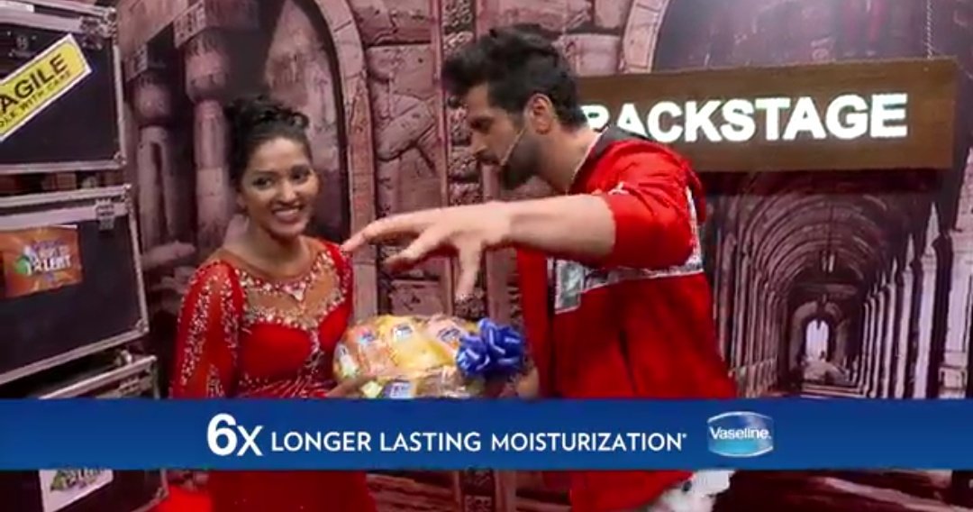 AshvikRithAsha's tweet photo. @rithvik_RD as anchor of #IGT7 with contestant Alma's last night https://t.co/uhcEoYvqWH