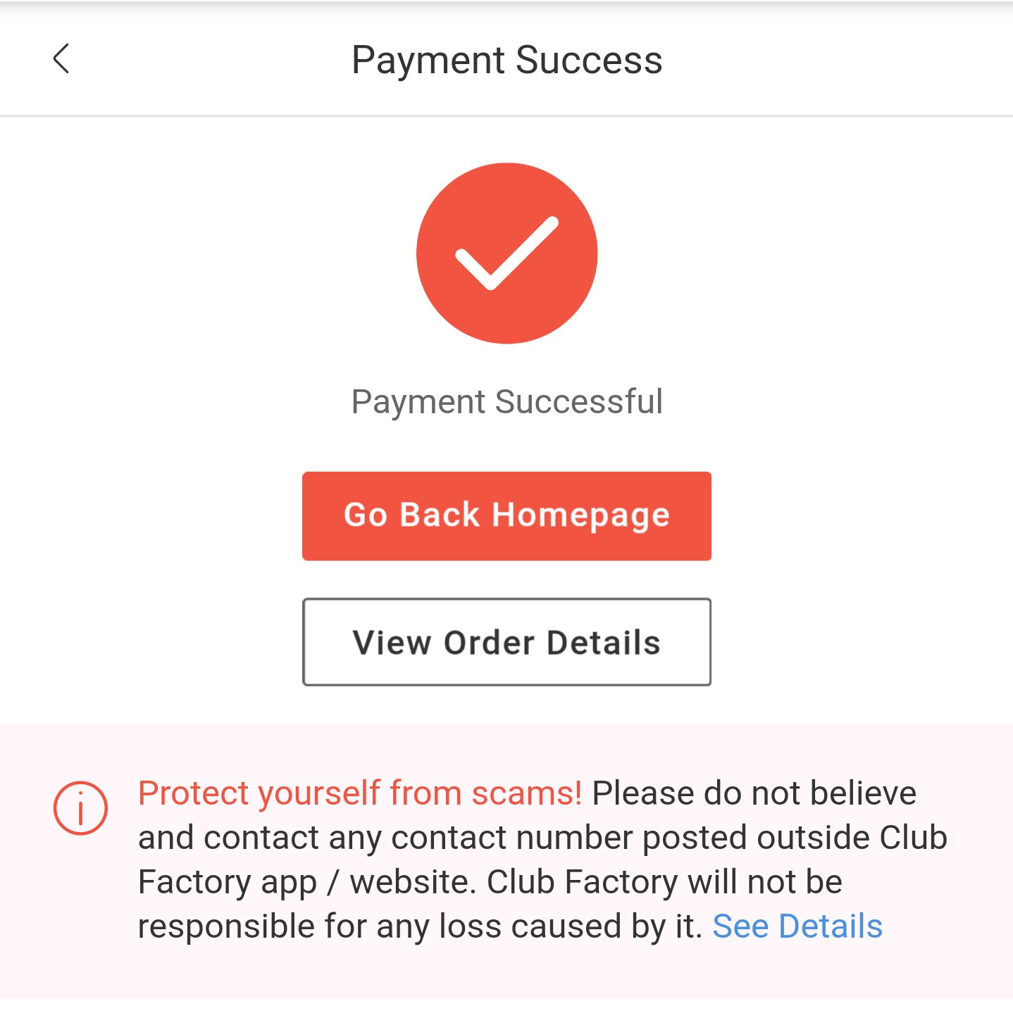 Siddarth Kengadaran on Twitter: "Dear @clubfactoryapp seriously red for  payment success. #UXFailures #Design #Shareyourexperience  https://t.co/eyh99gsMJq" / Twitter