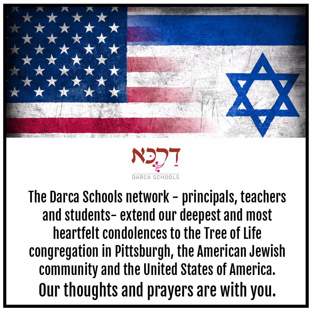 darcaschools's tweet photo. Our deepest and most heartfelt condolences to the Tree of Life congregation in Pittsburgh, the American Jewish community and the United States of America.
Our thoughts and prayers are with you https://t.co/2k8El29U8Q