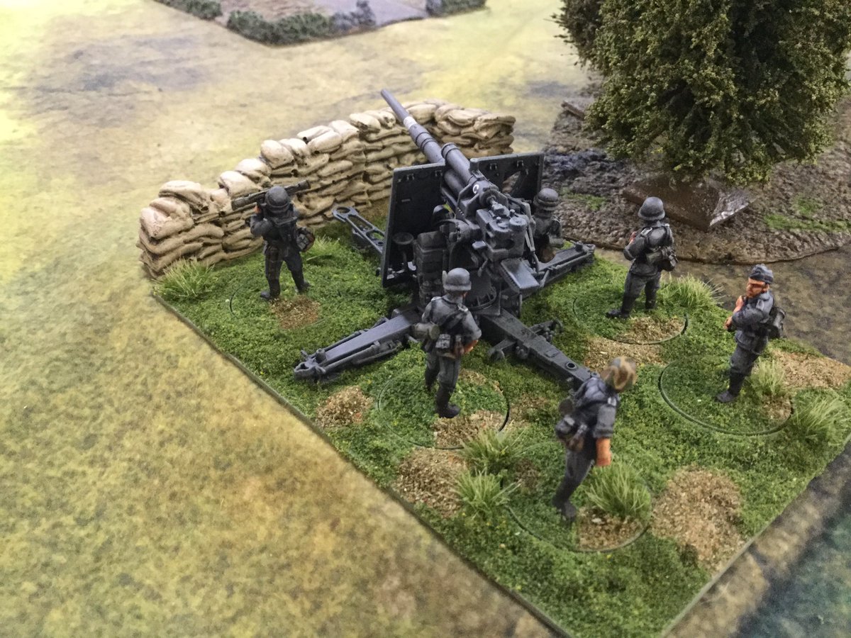 Oldwargamer's tweet photo. #German88 by @MarcusTregenza at the #GroupNorth open day #DDay game #Wargaming #wargames #wargamer #chainofcommand #WWII https://t.co/SWYEh9OWg7