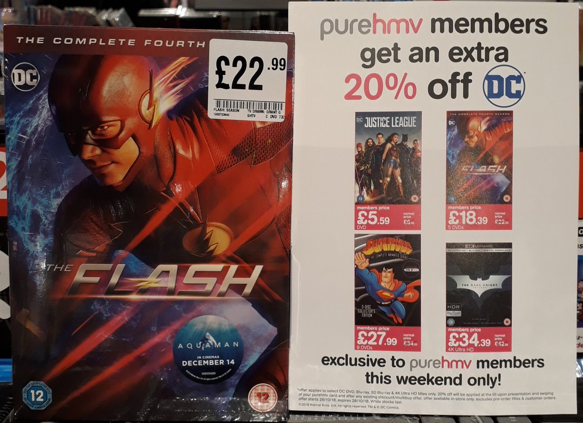hmvIpswich's tweet photo. Today is the last day to get 20% off DC #DVD #BluRay &amp; #4K with a @purehmv card. We're open 10:30-4:30 #hmvComicWeek @DCComics https://t.co/sqJcqSCCGv