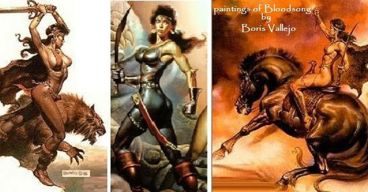 cdeanandersson's tweet photo. #cdeanandersson #Sword & #Sorcery #heroic #fantasy #bloodsong #warrior#woman #norse #viking #odin #thor #freya #Boris#Vallejo painted Bloodsong on the covers of the #Hel Trilogy. New editions of the trilogy will soon be published by @CrossroadPress. https://t.co/rKPhFDZavO