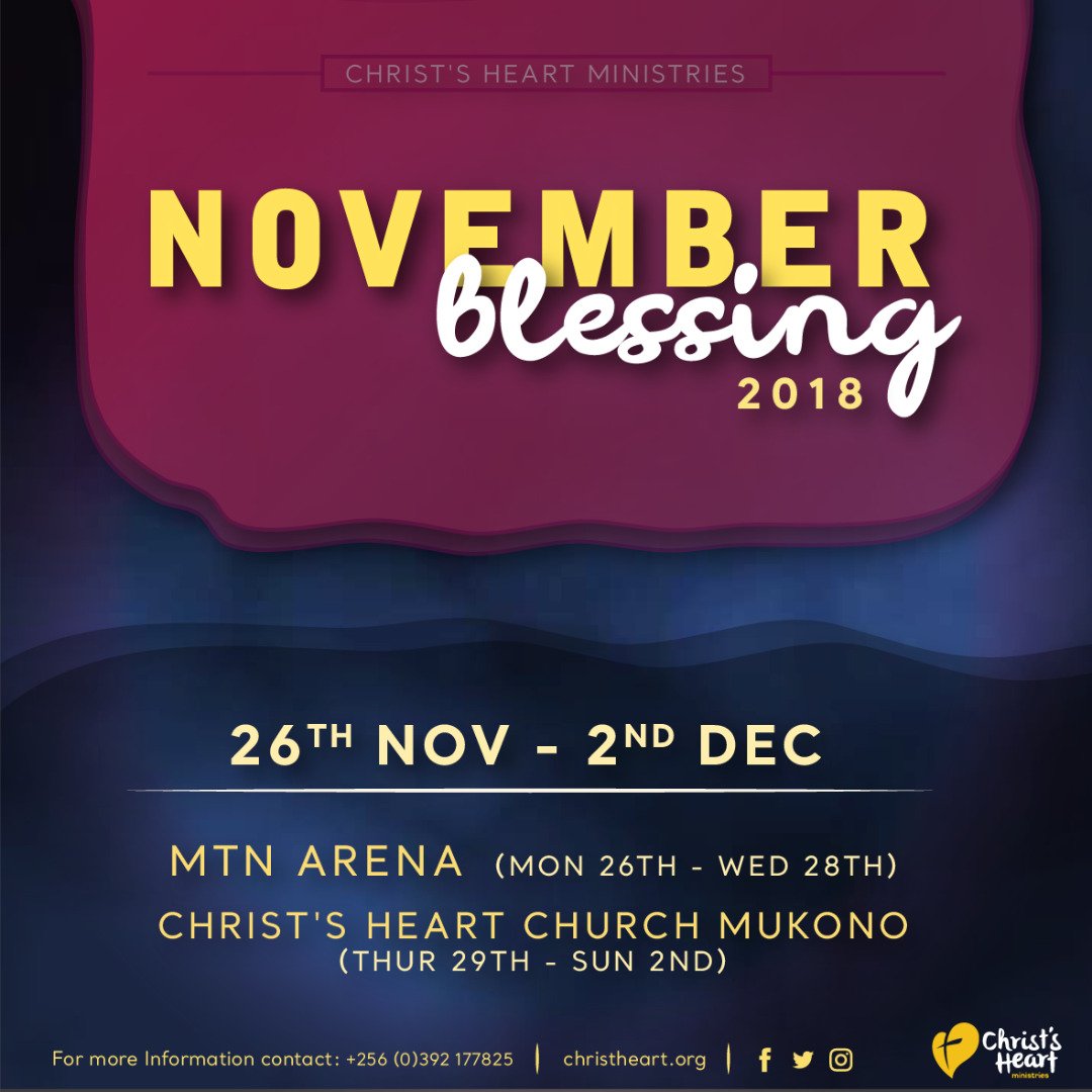 StephenObeli's tweet photo. Yeeeeeyyy
#NovemberBlessing by @ChristsHeartMin is backπ
.
.
#NovemberBlessing2018
@rhodagreyson @kawumareagan @OkenyMoses @IsabellaAchingo @teemothymicheal @nasawali_phame @jeannepawla @saintsilver80 https://t.co/7LmCd6f3aR