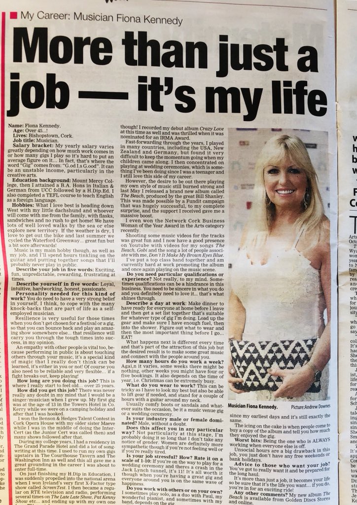 Thrilled to be featured on  @CorkEveningEcho this week just before my @corkjazzfest gigs! @MetropoleCork @ClaytonCork #GuinnessCorkJazz #metropolehotelcork