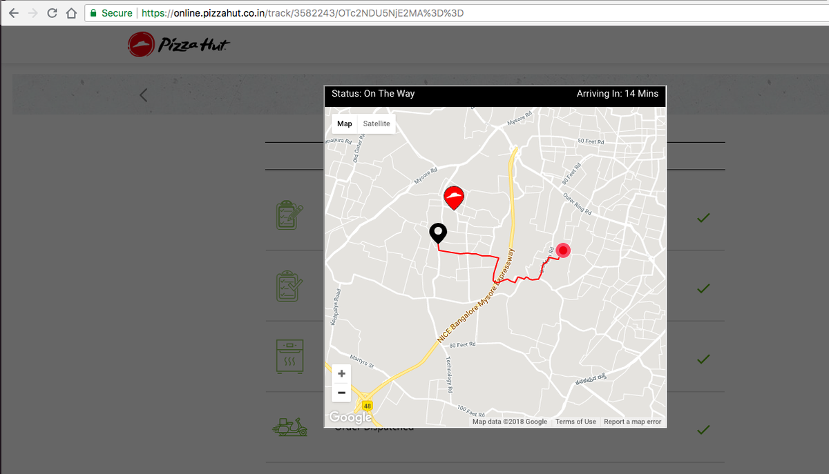 prabhath's tweet photo. @pizzahut Your maps forgot to understand whats the shortest route for delivery https://t.co/Q75AHdHzsW
