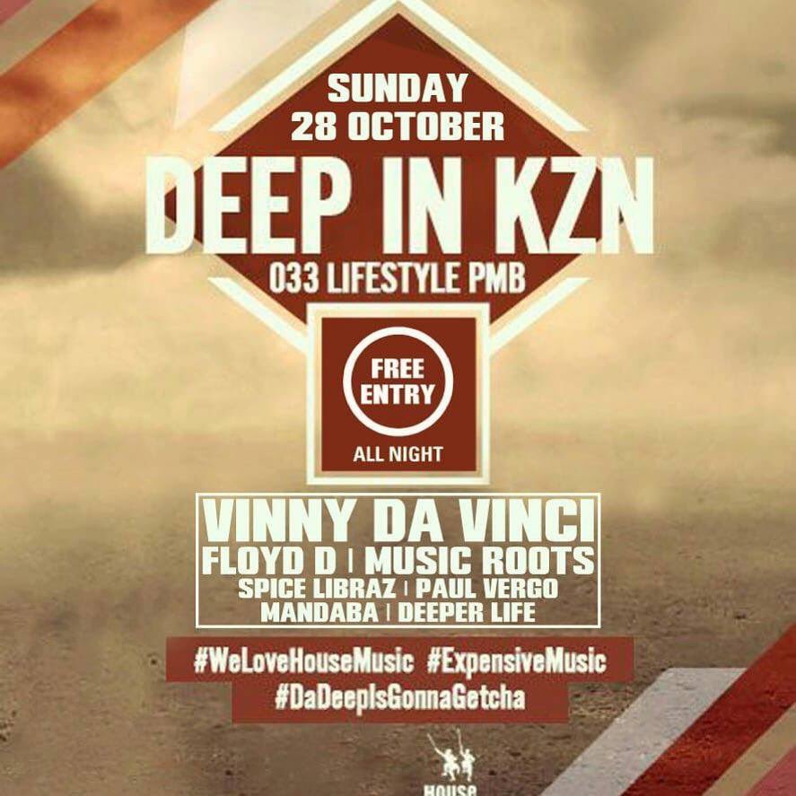 VinnyDaVinci's tweet photo. MY GIG UPDATE!!!

Sunday 28 October 2018

 #DeepInKZN @ 033 LIFESTYLE in Imbali Pietermaritzburg KZN

#UnlockTheFUNK
#WeLoveHouseMUSIC #ExpensiveMUSIC #DaDeepIsGonnaGETCHA https://t.co/GIclNgNjzB