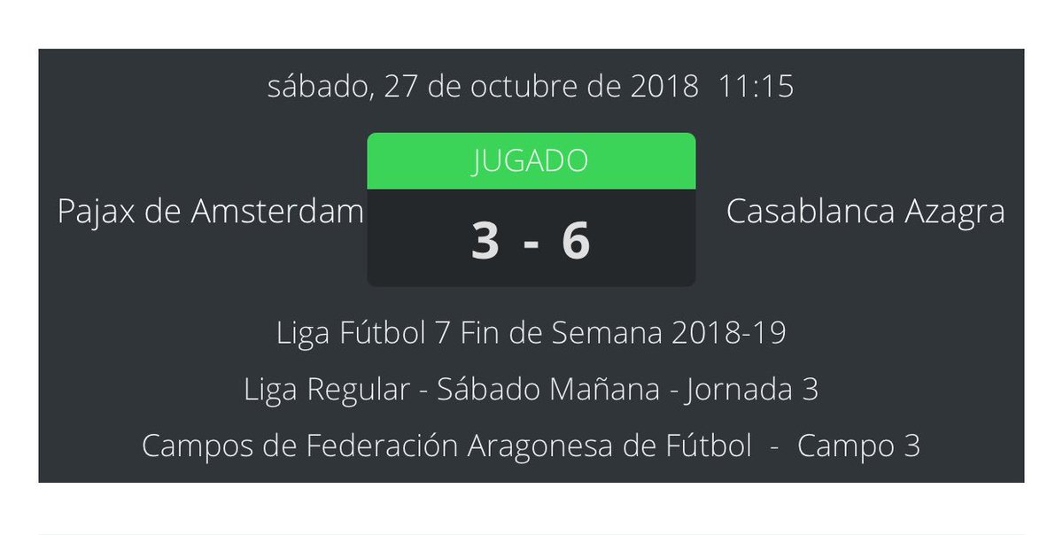 CasablancaAzFc's tweet photo. 🏁 FP: ¡Primera victoria de la temporada! 
💥 #PAMCAZ (3-6)
⚽️⚽️⚽️⚽️ Peti
⚽️ Kike
⚽️ Iván https://t.co/hBUzlCExIQ