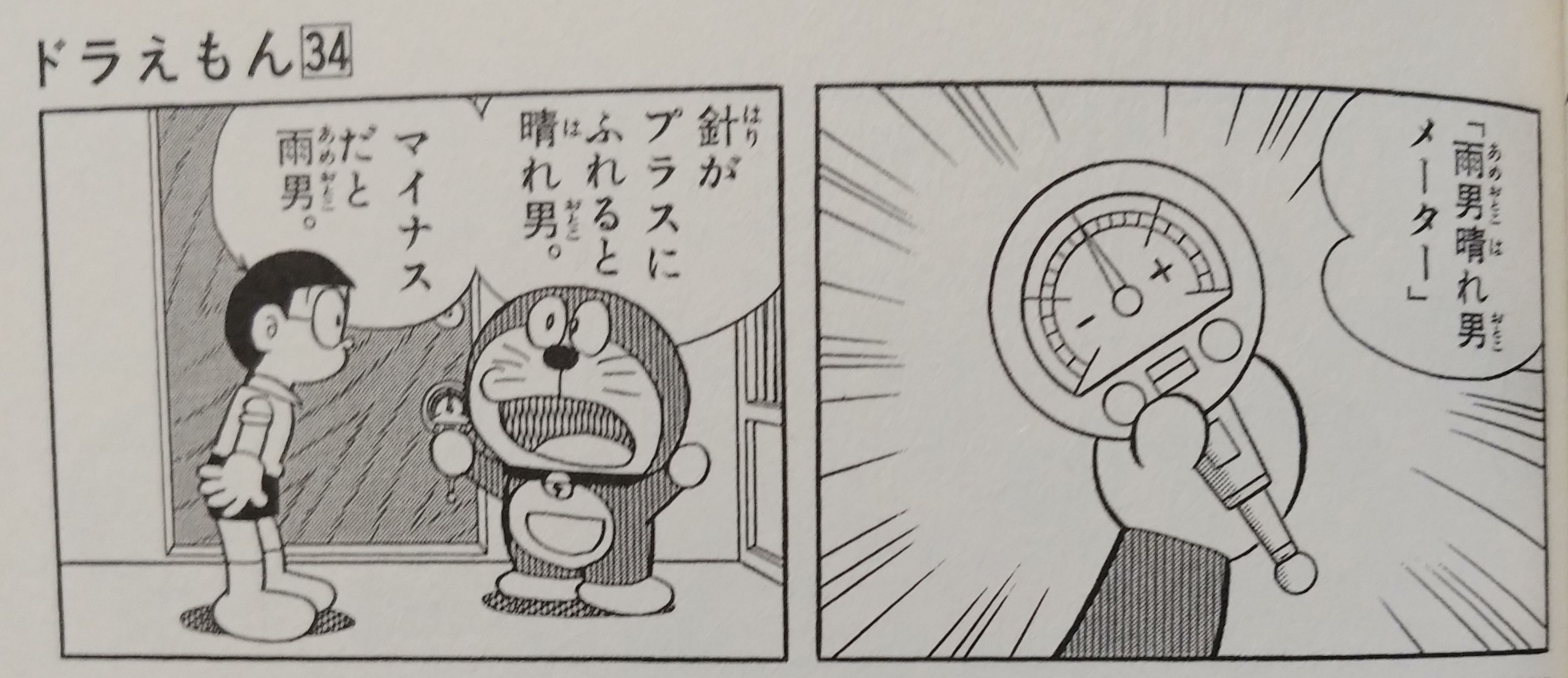 早稲田大学ドラえもん研究会 A Twitter 過去問傑作選 上級編 正解は 8 5でした 雨男晴れ男メーターで測るとのび太が 2 ドラえもんが 1 5 しずかちゃんが 9になります のび太のパパが 8 5なので 打ち消しあってちょうど0になるという訳ですね こちらは元