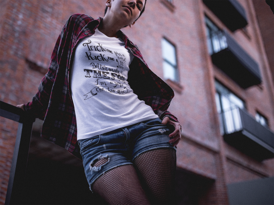braverthan's tweet photo. #UKGiftHour: The Fool T-shirt, screen-printed from a hand-lettered design featuring lyrics from "The Hangman's Waltz" #TheFoolEP π https://t.co/bmmL4WwBAi https://t.co/mgtKkmE3EU