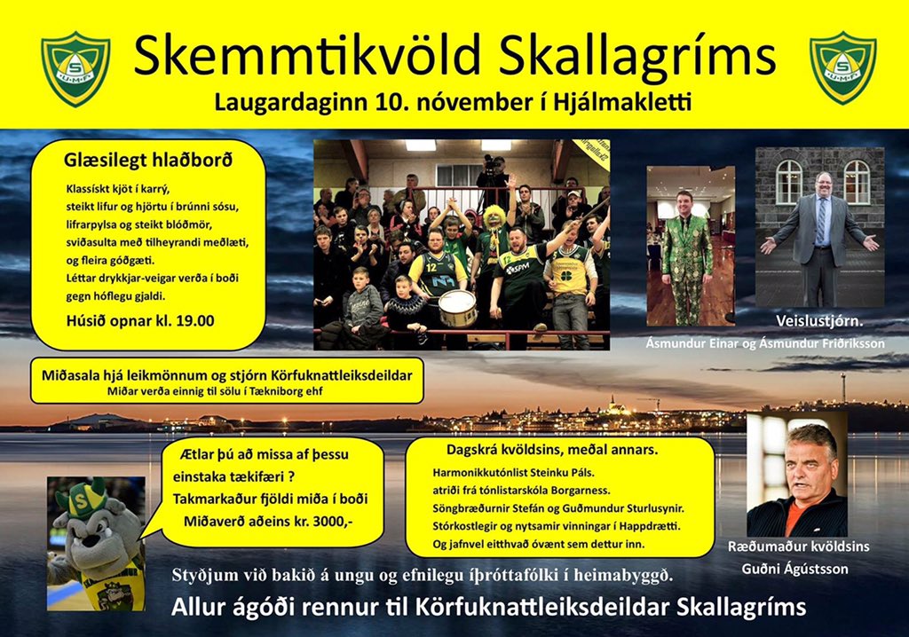 Skemmtikvöld Skallagríms framundan! Stálheiðarleg skemmtun! 🎉⬇️