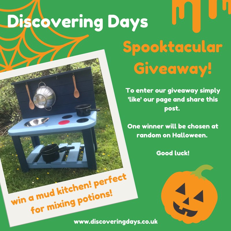 Last chance to win our super Mud Kitchen! The #FreePrizeDraw will be made on #Halloween make sure you like and share for a chance to win! #Competition #Schools #Nurseries
