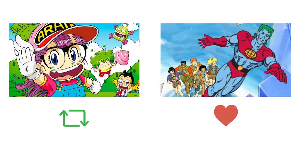 os_de_R's tweet photo. Imos co asalto cinco da batalla de series, chegamos á metade da primeira rolda. Que che parece o resultado ata agora? 😉

Hoxe enfrontamos a #Arale (RT) con #CapitánPlaneta (like) ⚔⚔

#batallaseries #osder https://t.co/akE6vP9g6I