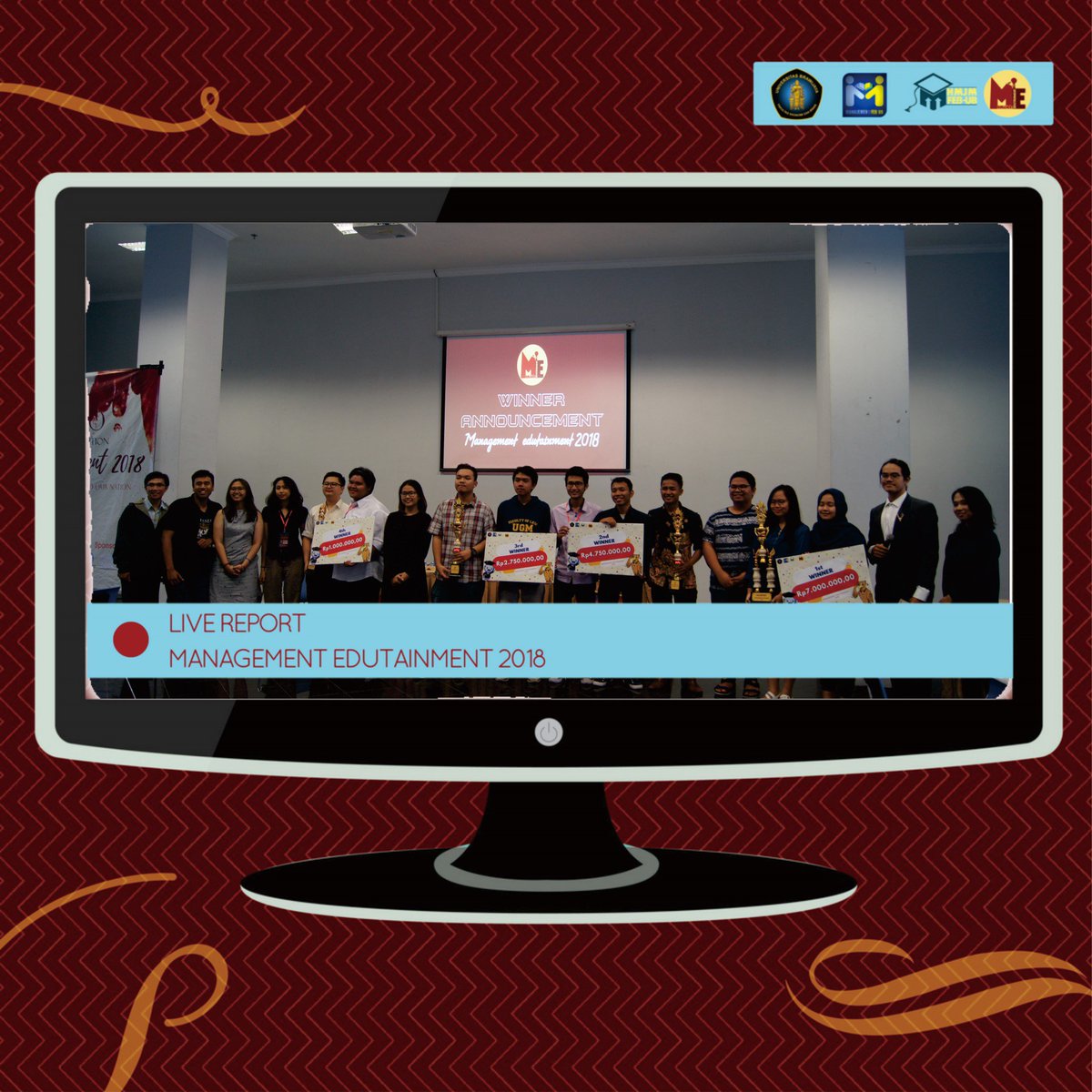 DEBAT_ME2018's tweet photo. 💥 EVENT UPDATE 💥

Here is coming .. 
The winner of management edutainment 2018 

 1st place 
2nd 
3rd
4th
Best speaker 

Congratulations for all Winners and hope you have a good days a head ! 

Well , see you on Management edutainment 2019 https://t.co/d2yfDB7gvu