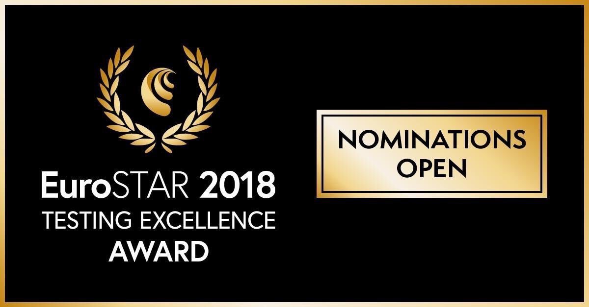 esconfs's tweet photo. Nominate your #TestingHero for the EuroSTAR Testing Excellence Award - nominations close Nov 1st https://t.co/hZPQg75LGH https://t.co/Qh2ihYv4Jo