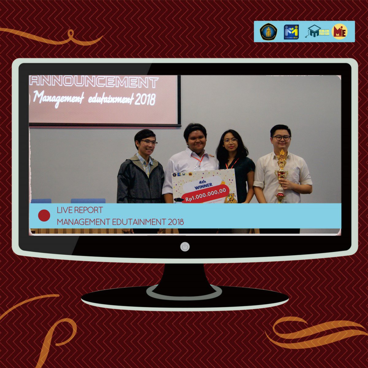 DEBAT_ME2018's tweet photo. 💥 EVENT UPDATE 💥
Here is coming .. 
The winner of management edutainment 2018 
3Rd Place :University of Gajah Mada TeamB
4Th place :University of Surabaya teamA 
Congratulations for all Winners and hope you have a good days a head! 
Well, see you on Management edutainment 2019 https://t.co/JtDPQJBgiC
