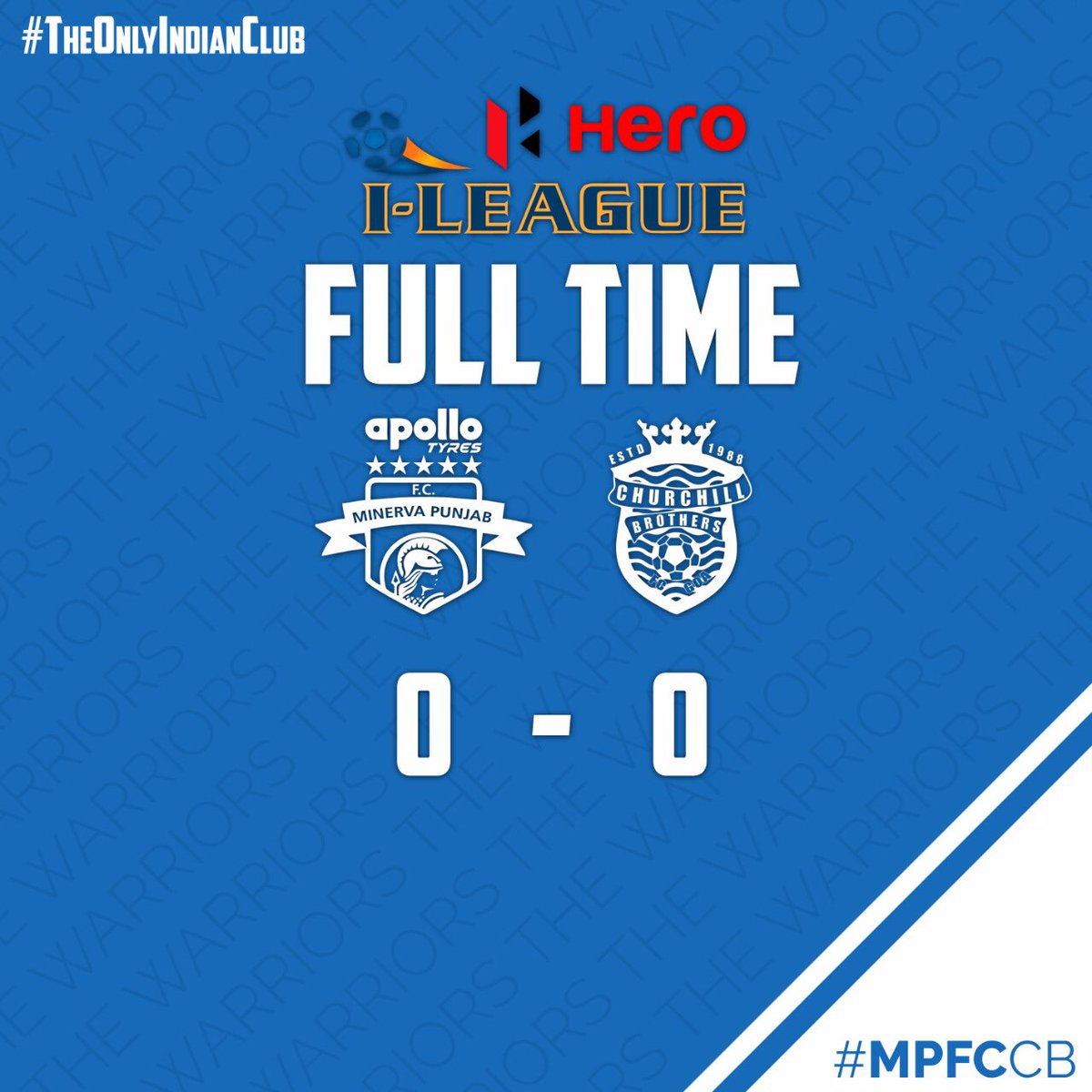 minervapunjabfc's tweet photo. π΅π΄ Here goes the FT whistle as both teams settle for a point each in their @ILeagueOfficial opener β½οΈ #MPFCCB #chakdephatte https://t.co/vUGeVdbKMl