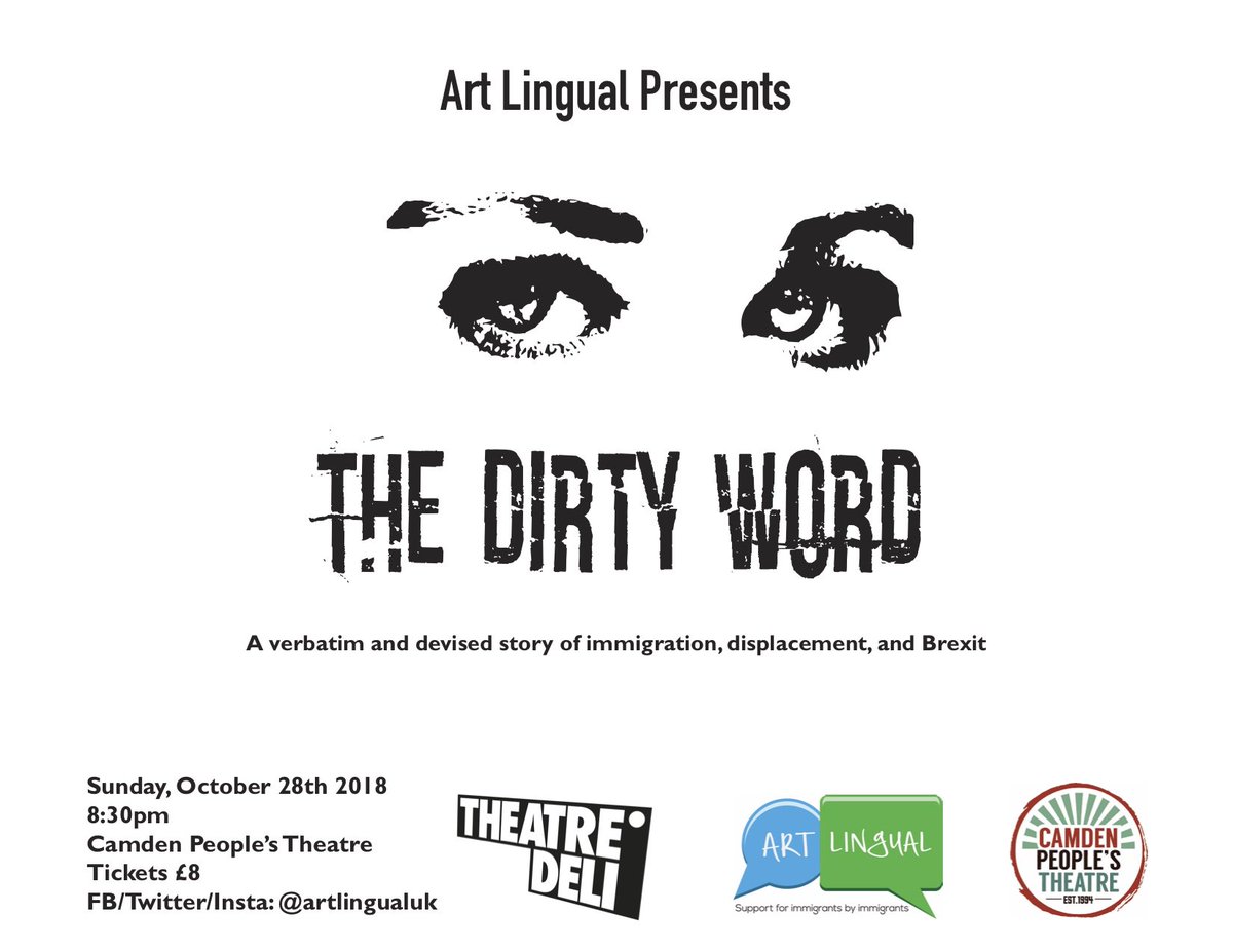 Today's the day! Join us tonight as we premiere our verbatim theatre piece "The Dirty Word", 8:30 pm <a href="/CamdenPT/">Camden People's Theatre</a> It's been quite the process, but we're very excited to tell this story! Tix are £8 &amp; your support would mean the world 🌍 ow.ly/RsZF30mmhoJ #cptnodirectionhome