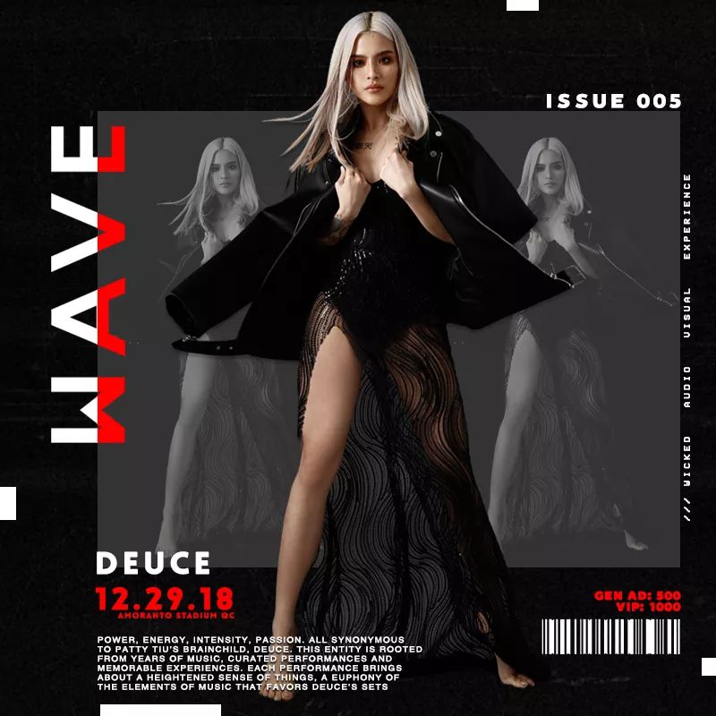 RavePhilippines's tweet photo. Enter the void. @Deuce_PattyTiu . Performing live at WAVE Music Festival this coming December 29 at Amoranto Stadium QC! 

GEN AD: 500
VIP: 1000

For Tickets: https://t.co/IyOE5z0Dth 0955 487 1837
#WAVE2018 
#raveph https://t.co/cuWUVoJIBP