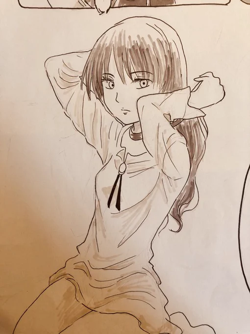 作業過程。色っぽいねこ姐さんです。 