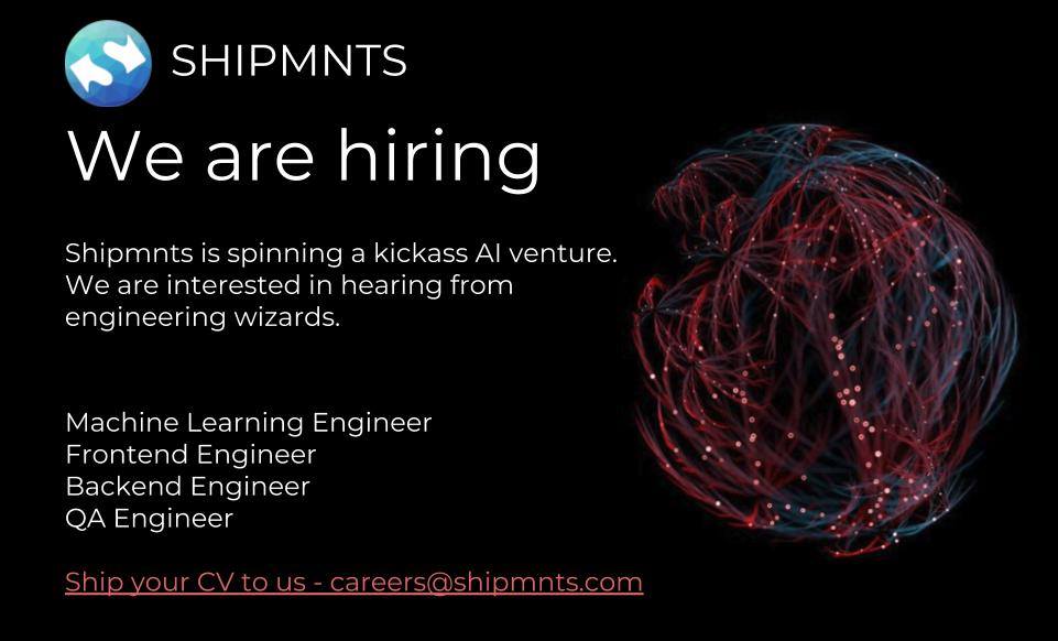 prasann19's tweet photo. We are gearing to expand the core of our #artificalintelligence product and look forward to being joined by #stalwarts in #design, #research, and #engineering. If you're about 2 years Industrial experience and are excited by modern #technology, come chat with us - we are growing! https://t.co/hrPMrzU02s