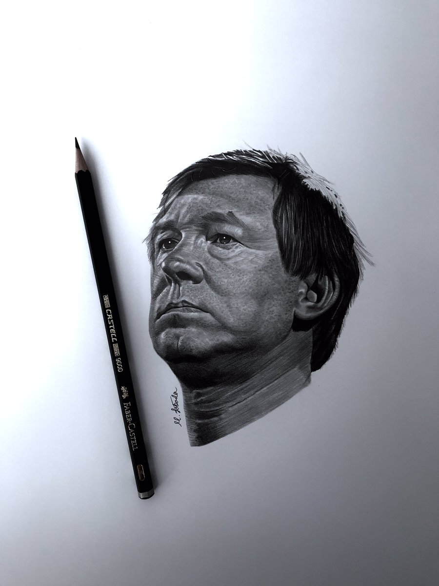 My finished portrait of the greatest manager of all time, Sir Alex Ferguson โ๐ผ๐๐ผ๐๐ผ๐