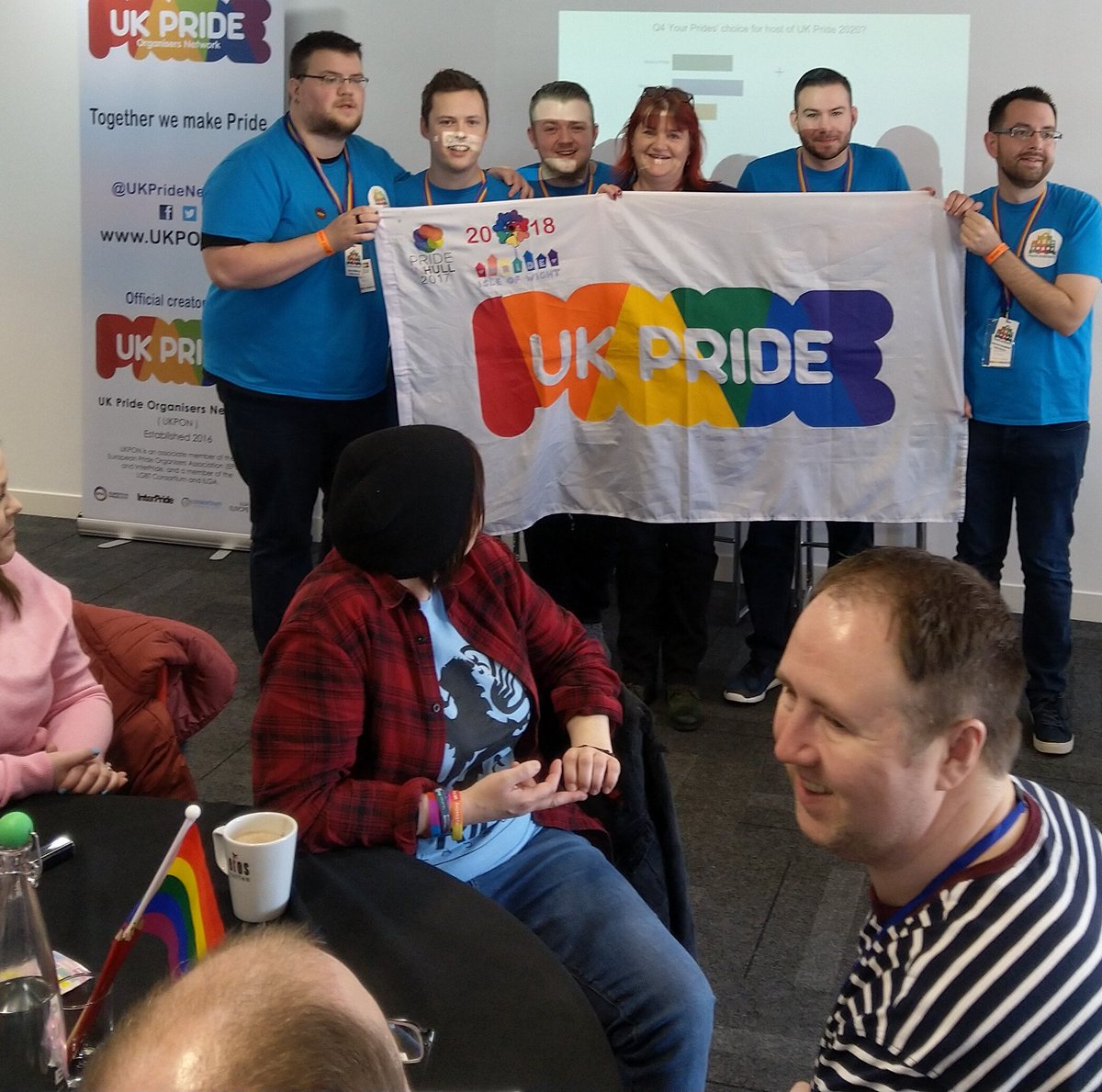 belfastpride's tweet photo. We're so happy to be able to congratulate @prideinnewry on winning their bid for UK and Ireland Pride 2019 at the @UKPrideNetwork conference in Glasgow this morning! #prideinnewry #ComeOutforChange https://t.co/OxzweyOLbm