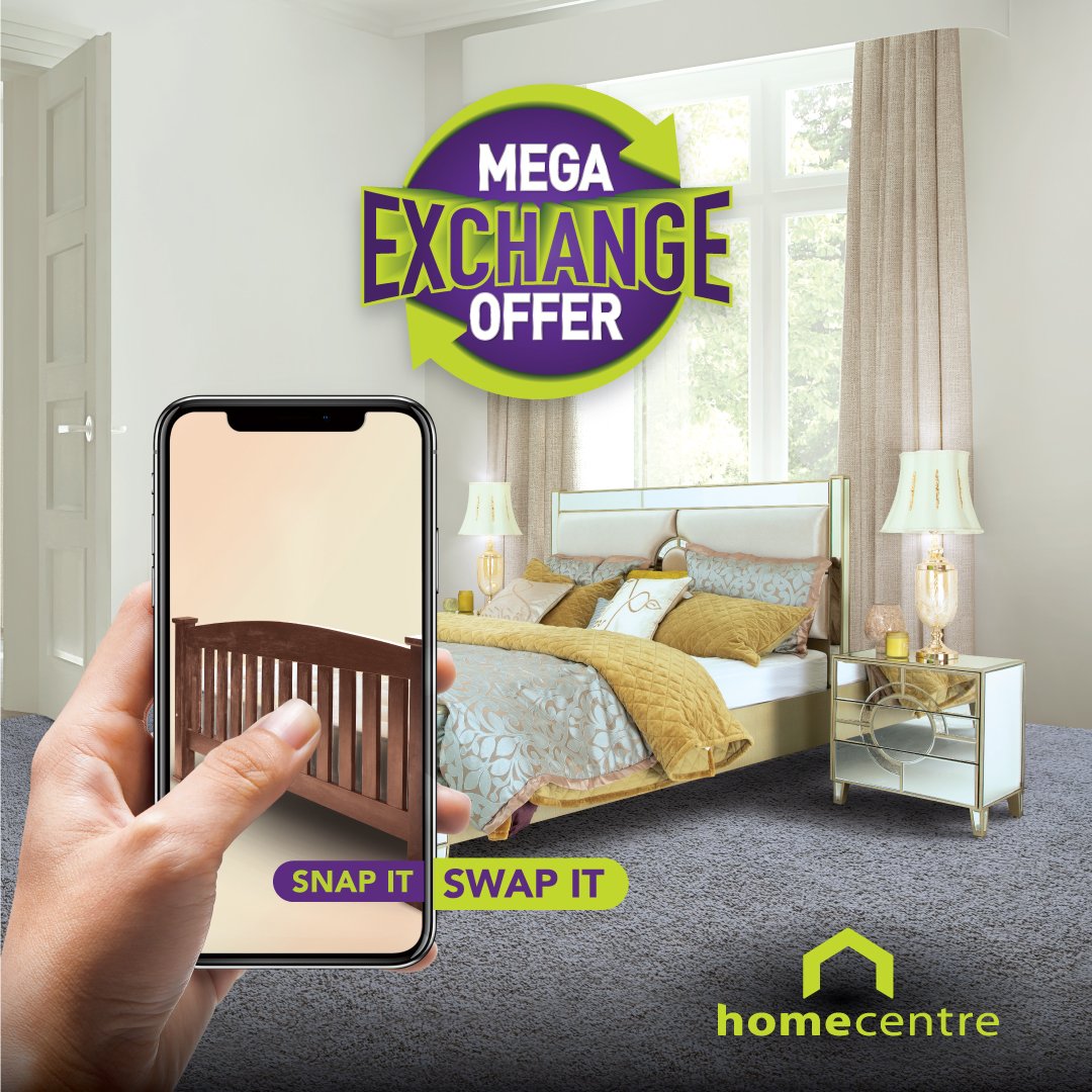 DalmaMall's tweet photo. Is your old bed giving you sleepless nights? Swap it for something new at the UAE Mega Exchange offer. Bring a photo of your old furniture to any of our Home Centre stores, get instant valuation for your old furniture and receive vouchers. Snap it to swap it! #SnapItSwapIt https://t.co/rkrA6LUzS5