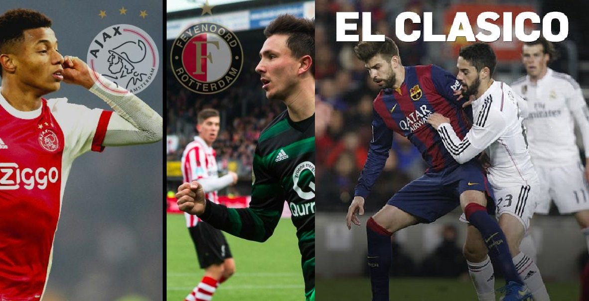 CafeOverkant's tweet photo. Vandaag #DeKlassieker 14:30 en #ElClásico 16:15 #Live in @AtDronten. 
14:30 @AFCAjax - @Feyenoord 
B = @FCBarcelona - @realmadrid https://t.co/bnpEQXjxcp